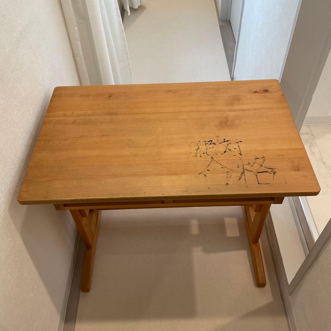 総檜 ヒノキ シンプルデスク 学習机 縁起物 引き出し