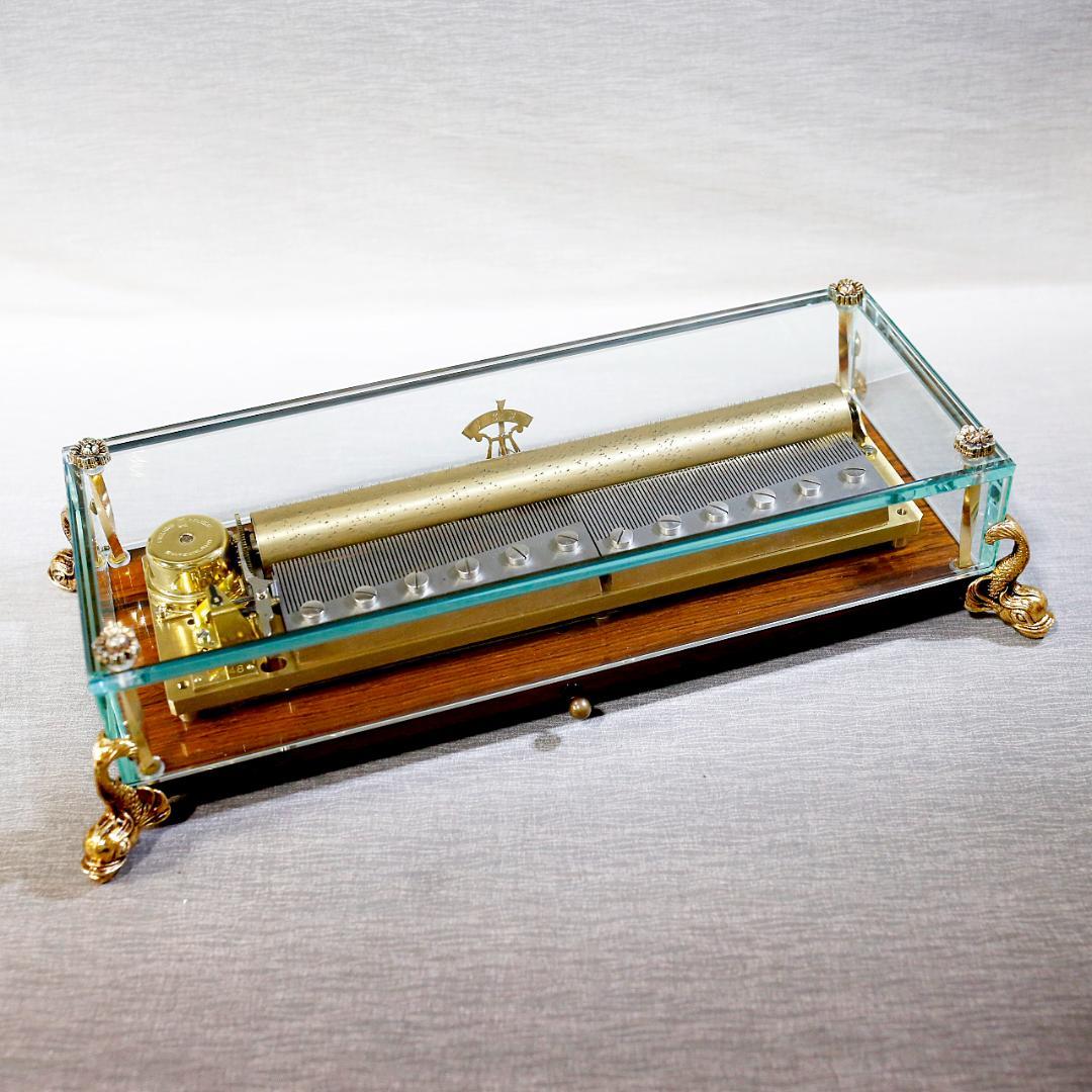 リュージュ 最高級 オルゴール クリスタル １４４弁 モーツァルト ３曲