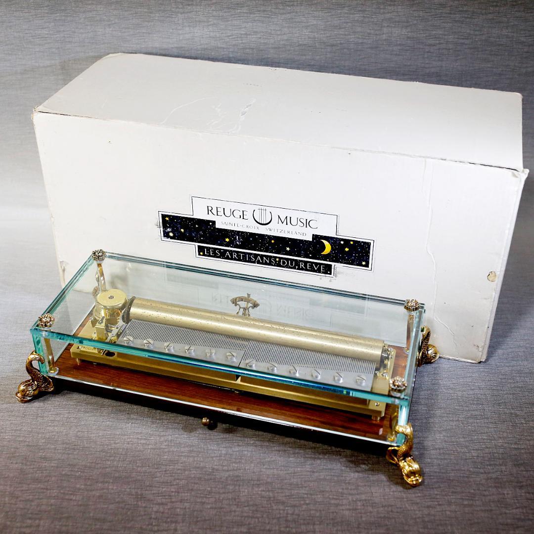リュージュ 最高級 オルゴール クリスタル １４４弁 モーツァルト ３曲