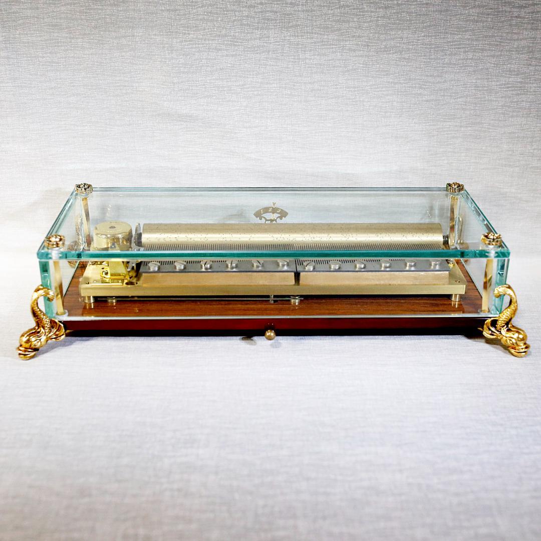 リュージュ 最高級 オルゴール クリスタル １４４弁 モーツァルト ３曲