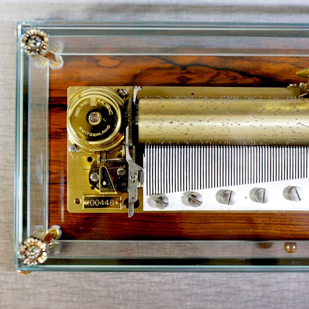 リュージュ 最高級 オルゴール クリスタル １４４弁 モーツァルト ３曲