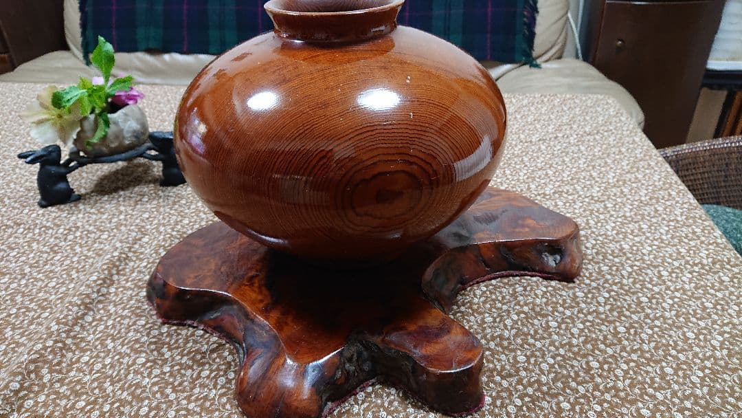 [天然]屋久杉使用 壺 屋久杉花台セット