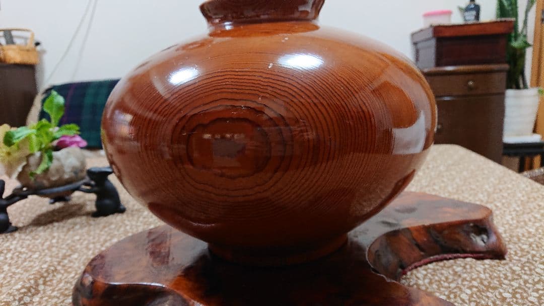 [天然]屋久杉使用 壺 屋久杉花台セット