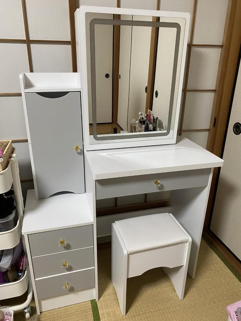 Timechee ドレッサー セット コンパクト ミラー 幅80×奥行40×高*