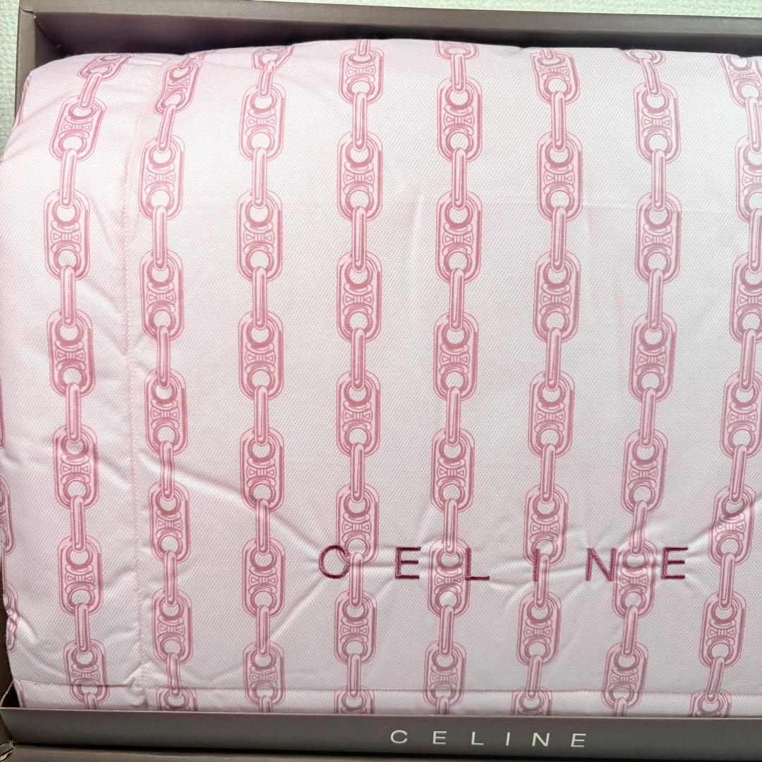 CELINE セリーヌ　羽毛肌掛けふとんウォッシャブル　マカダムチェーンロゴ