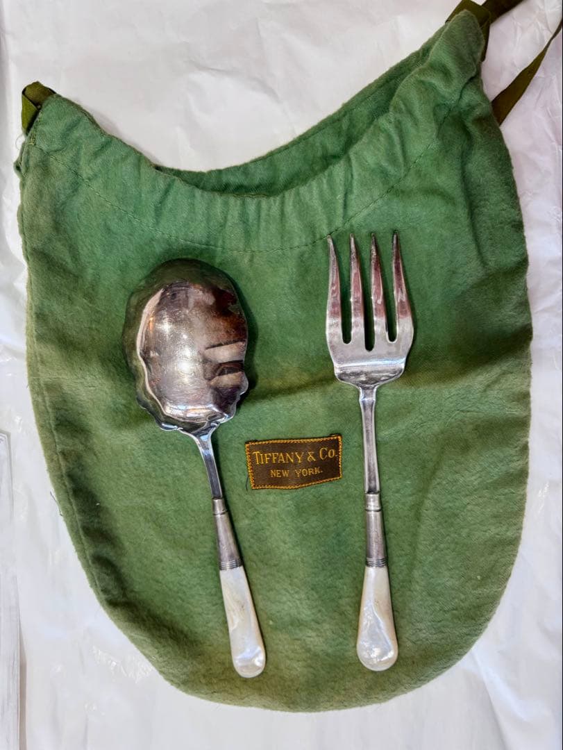 銀　sterling Tiffany & Co. 袋付き 白蝶貝　カトラリー