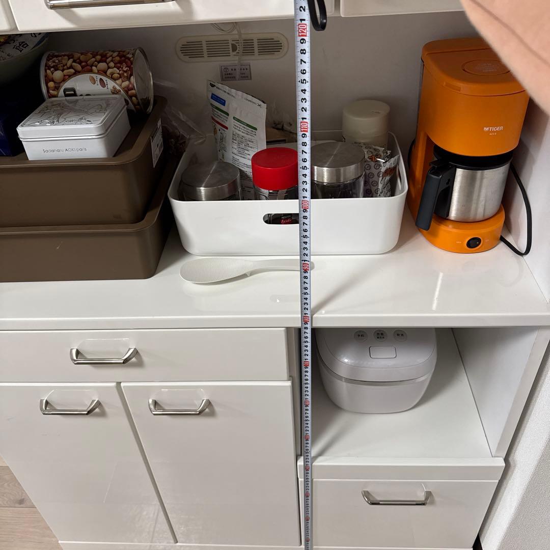 [12/9発送限定]ニトリ食器棚 横幅100cm 炊飯器可動収納 プラグ3つ