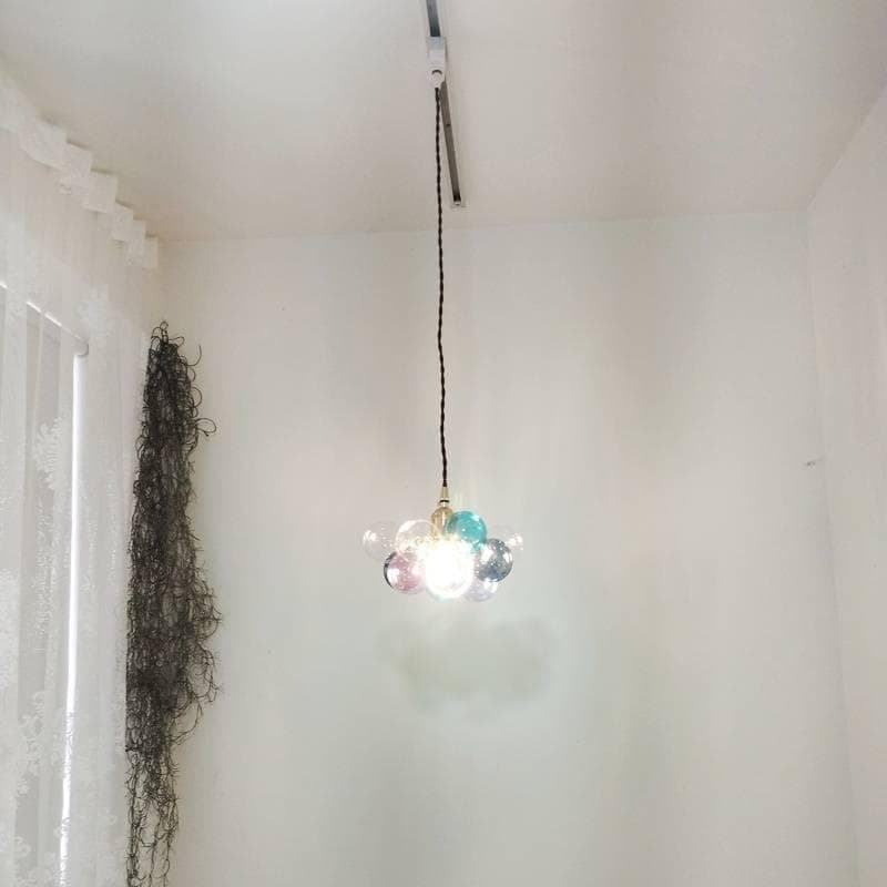 バブルペンダントランプブルー系ガラスボールペンダントライトバブルシャンデリア青