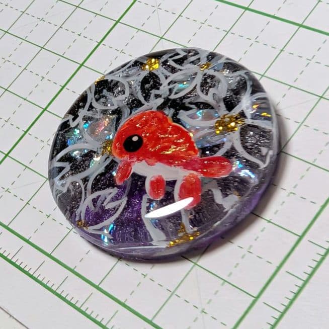 ランチュウ　B レジン　ヘアゴム　桜　ブラック〜パープル