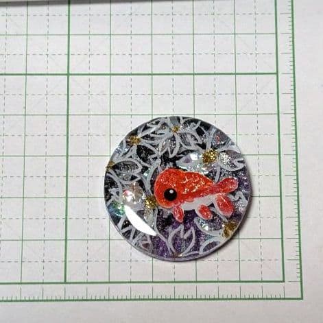 ランチュウ　B レジン　ヘアゴム　桜　ブラック〜パープル