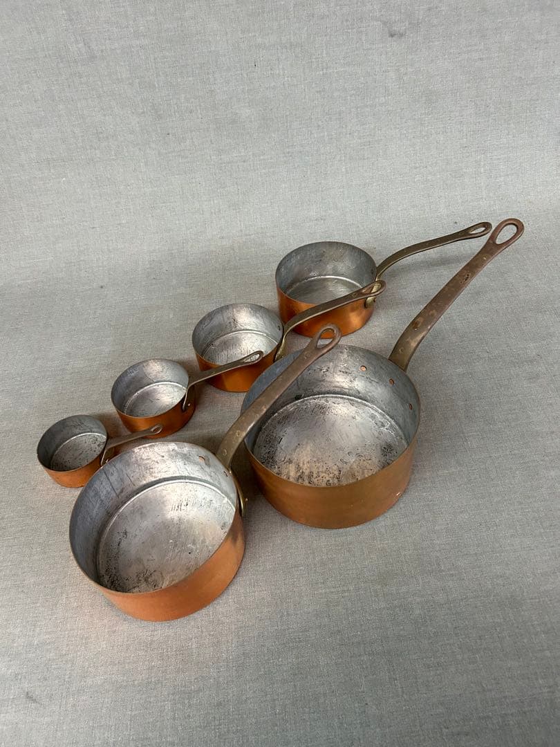 銅製ミニソースパン(持ち手真鍮)6個!