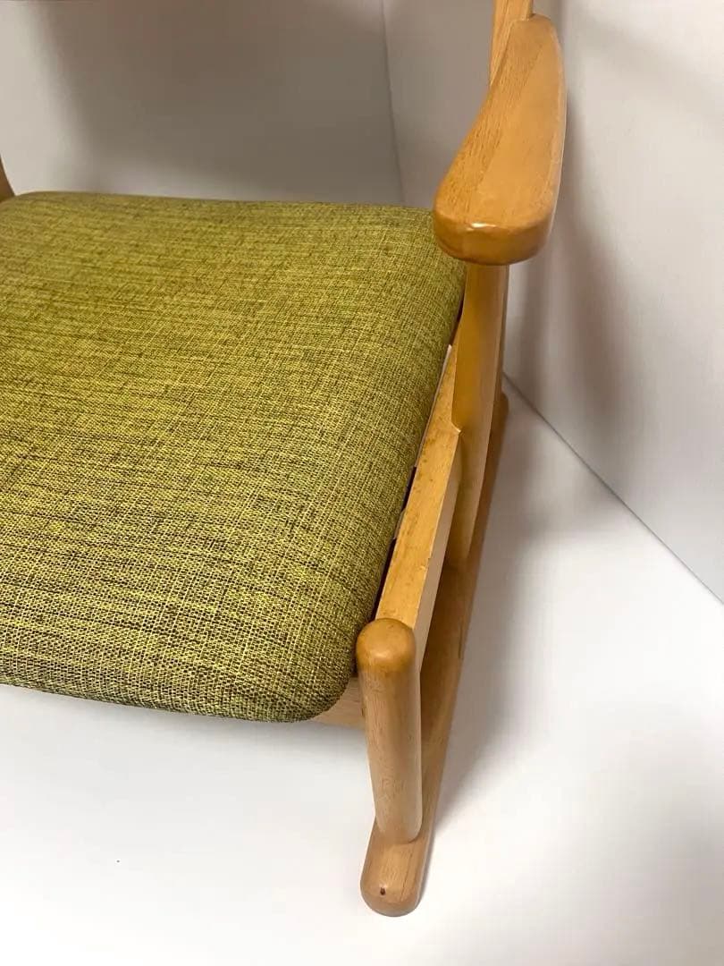 最高級・美品 光製作所 天然木 座椅子 希少色 カーキ 廃盤 アンティーク