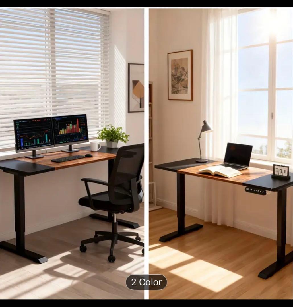 高さ調整可能なパソコンデスク ブラック