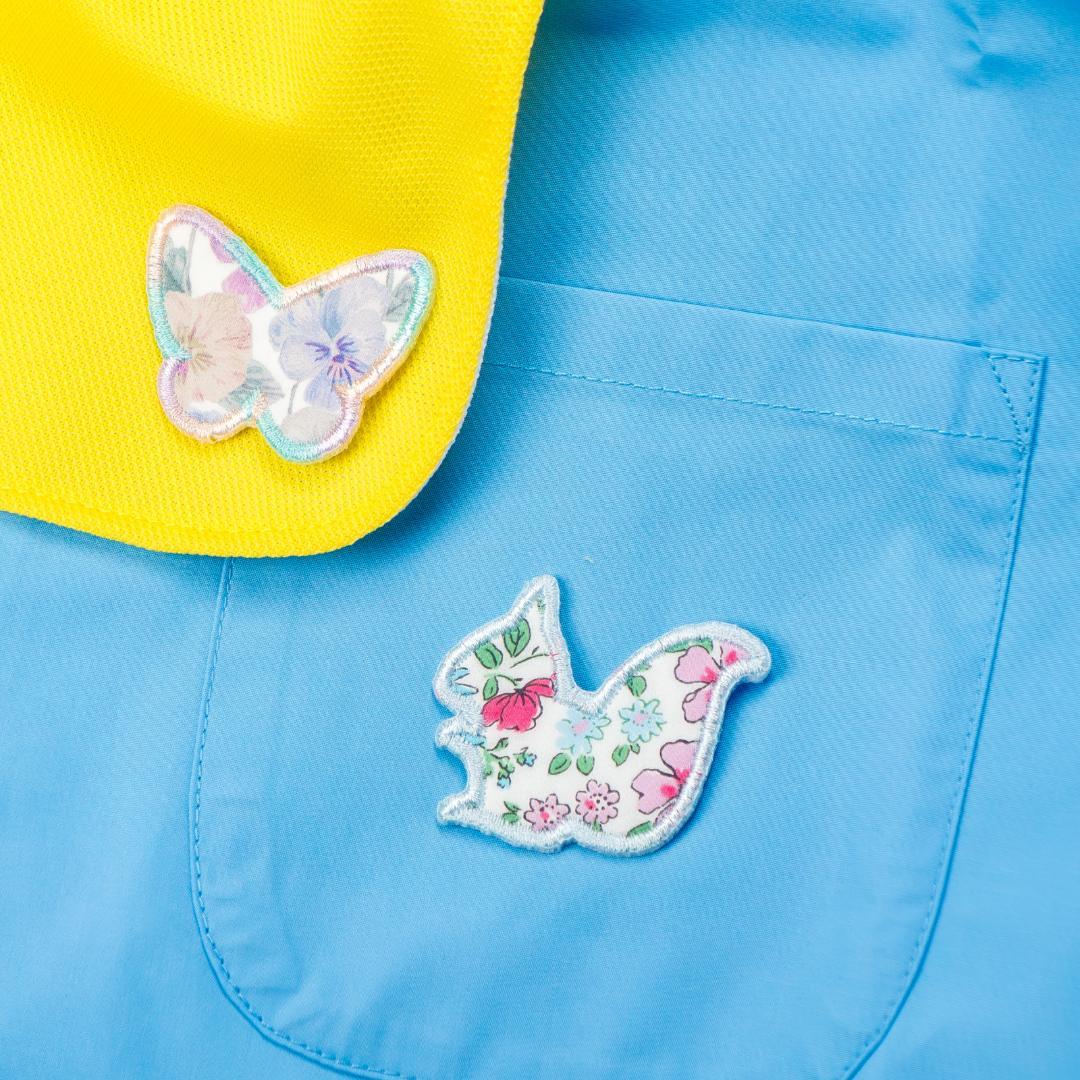 【L-5】動物ワッペン　★リバティ生地使用　アイロン　うさぎ　くま　ねこ　木馬