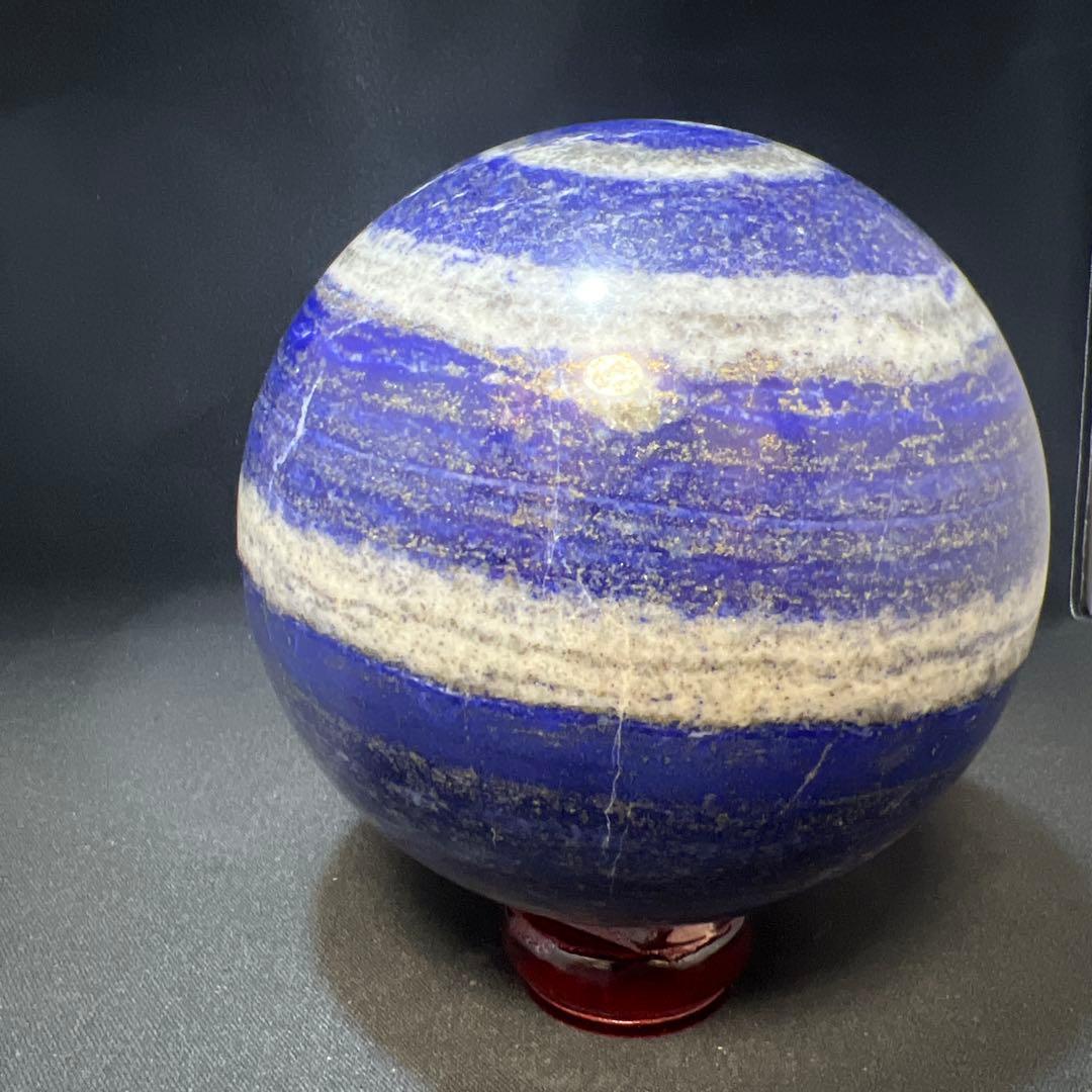 【3.9kg/133mm】ラピスラズリ スフィア 3種鉱石 同心円 台座付き