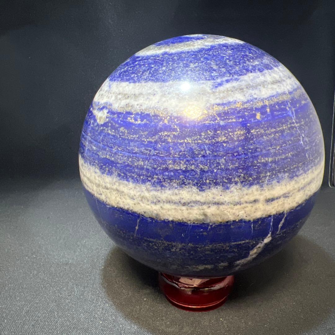 【3.9kg/133mm】ラピスラズリ スフィア 3種鉱石 同心円 台座付き