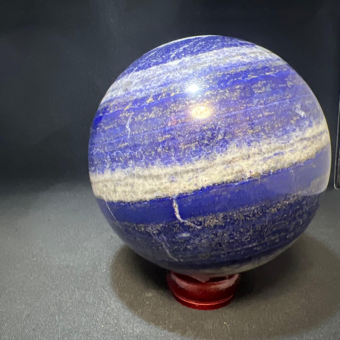 【3.9kg/133mm】ラピスラズリ スフィア 3種鉱石 同心円 台座付き