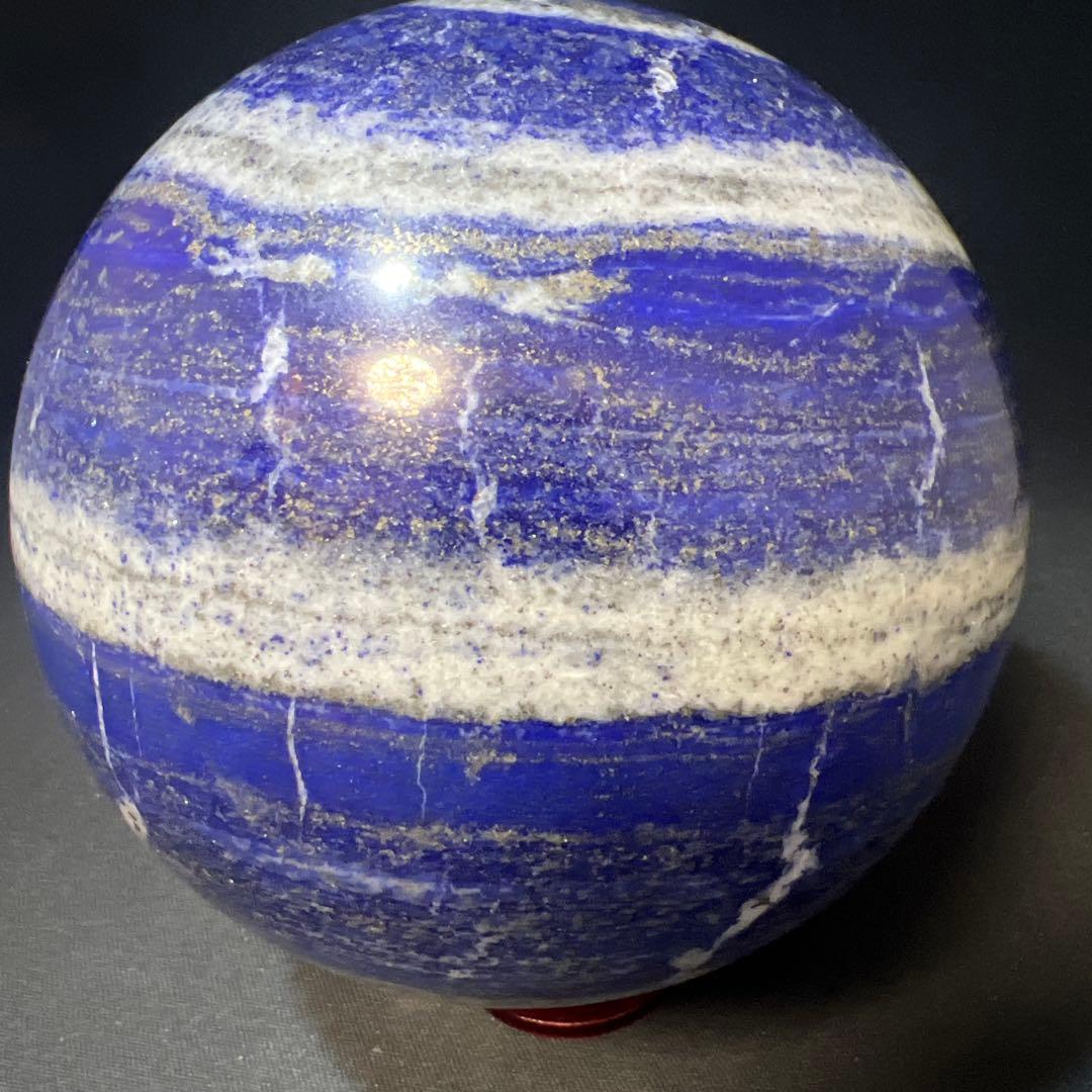 【3.9kg/133mm】ラピスラズリ スフィア 3種鉱石 同心円 台座付き