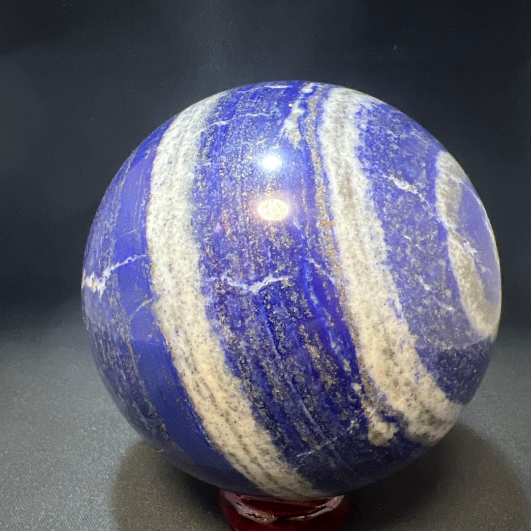【3.9kg/133mm】ラピスラズリ スフィア 3種鉱石 同心円 台座付き