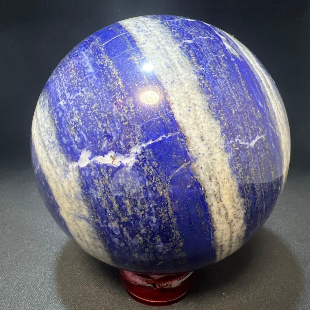 【3.9kg/133mm】ラピスラズリ スフィア 3種鉱石 同心円 台座付き
