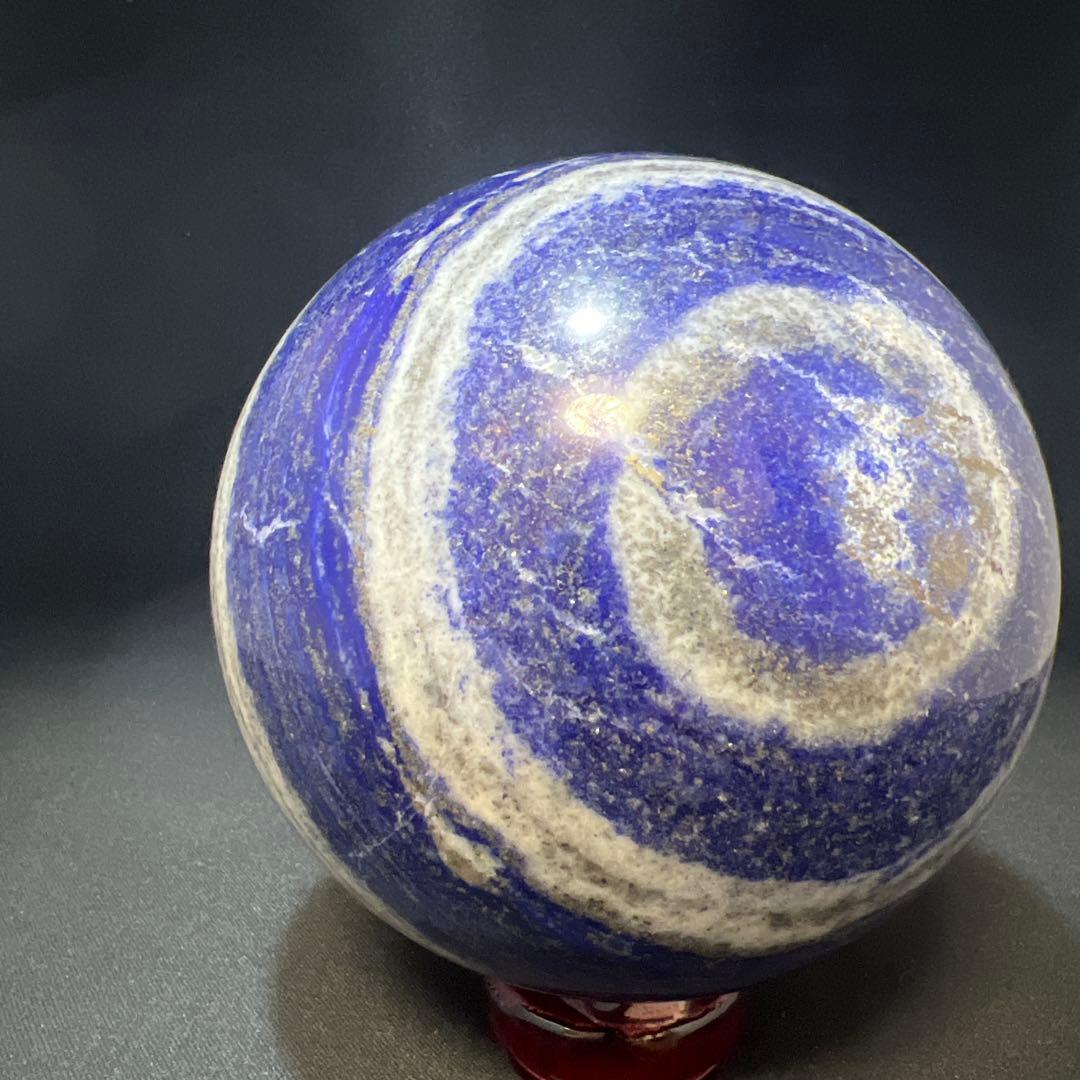 【3.9kg/133mm】ラピスラズリ スフィア 3種鉱石 同心円 台座付き