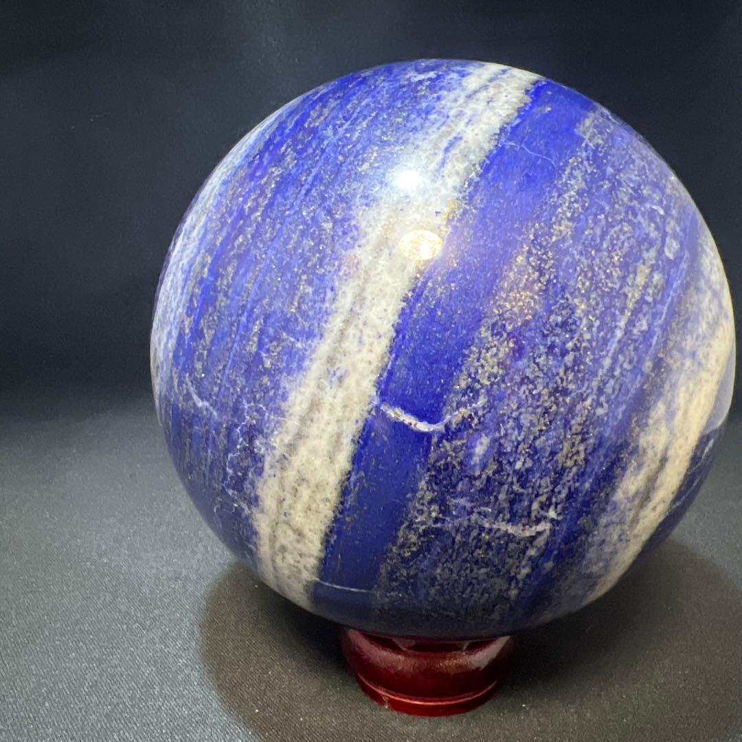 【3.9kg/133mm】ラピスラズリ スフィア 3種鉱石 同心円 台座付き