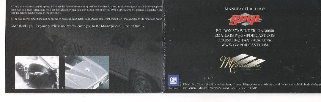 gmp CORVETTE Fastback 1965 1/18サイズ