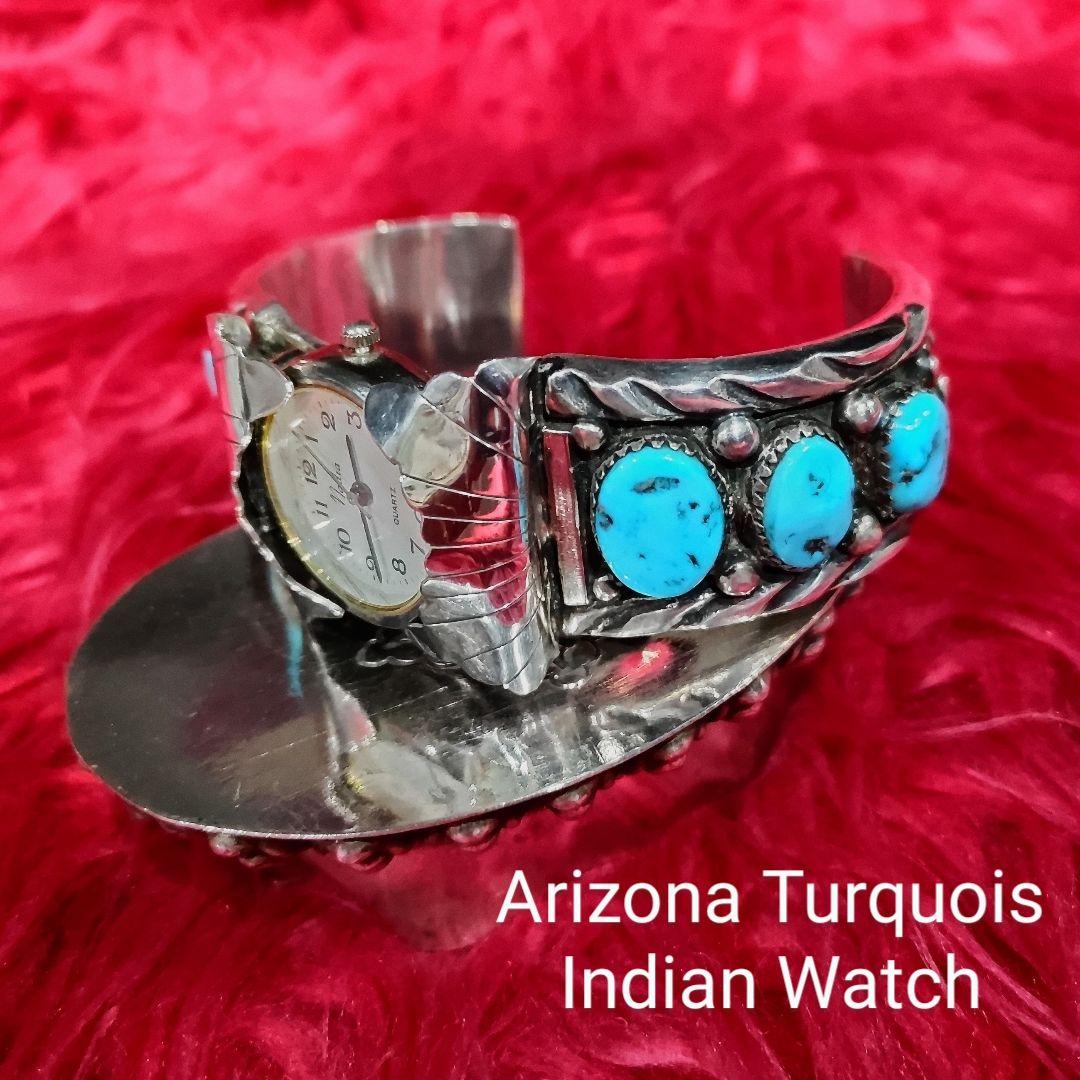 腕時計 Arizona Turquoise Indian Watch Hand Made
