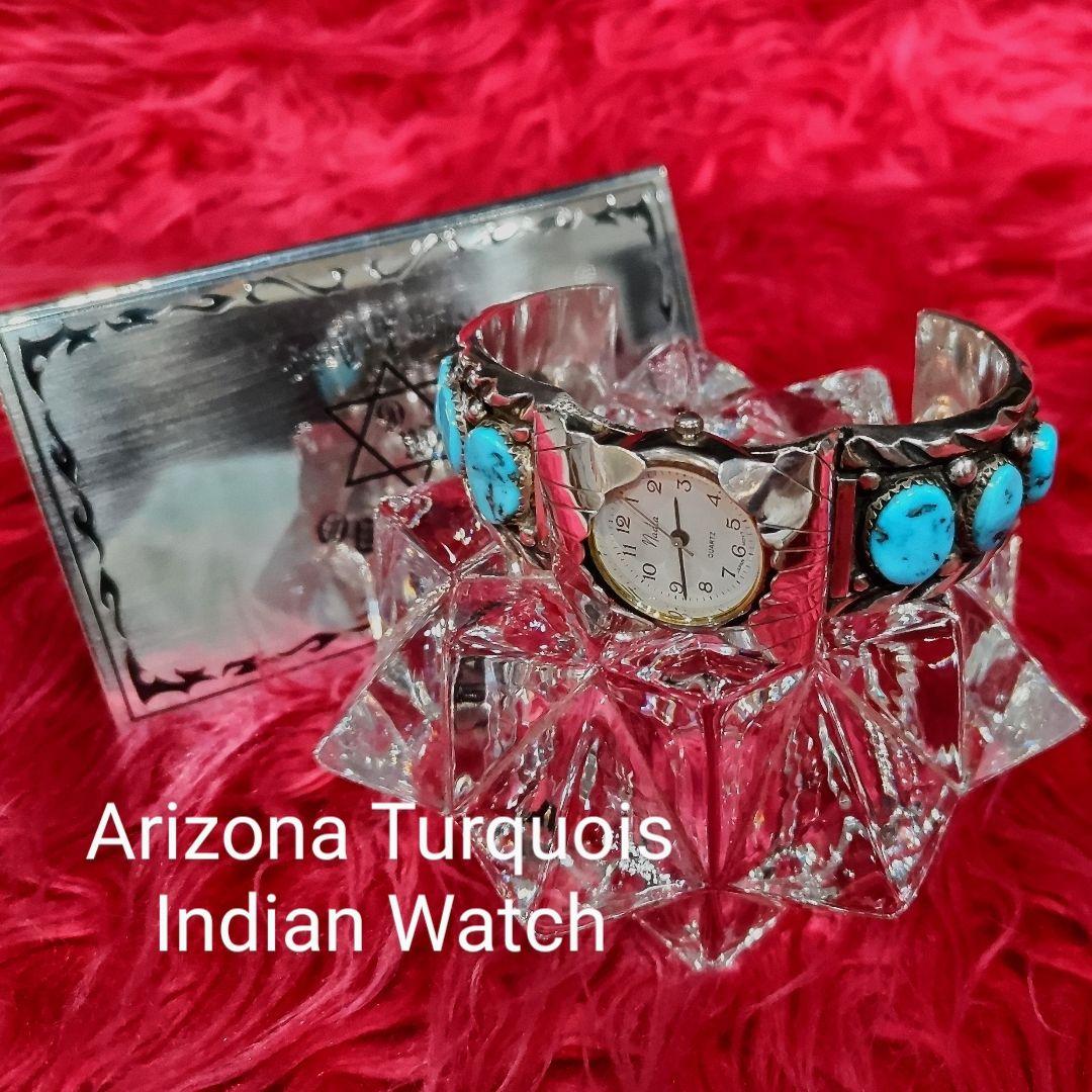 腕時計 Arizona Turquoise Indian Watch Hand Made