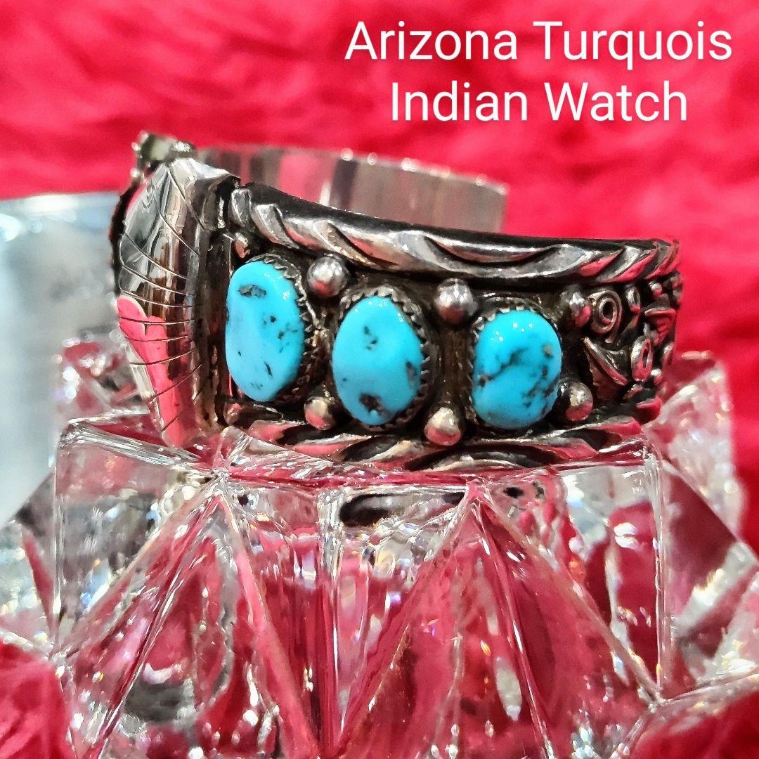 腕時計 Arizona Turquoise Indian Watch Hand Made