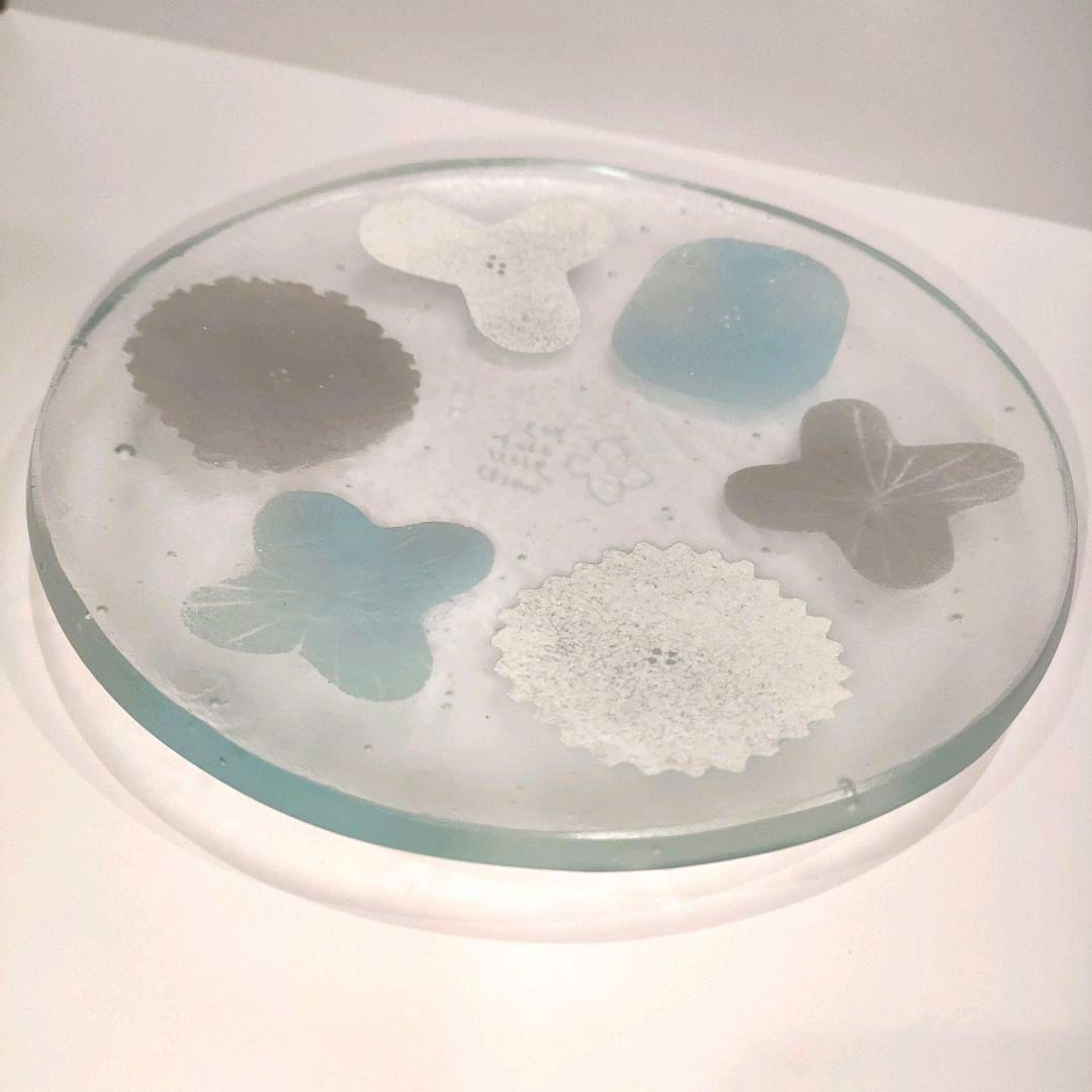 新品★八木麻子さん wreath プレート リース 水色　ブルー系