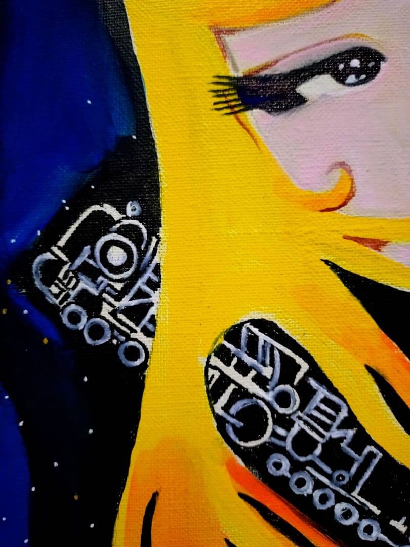 F6号】松本零士【銀河鉄道999】手描き作品/表裏サイン/油彩/アクリル