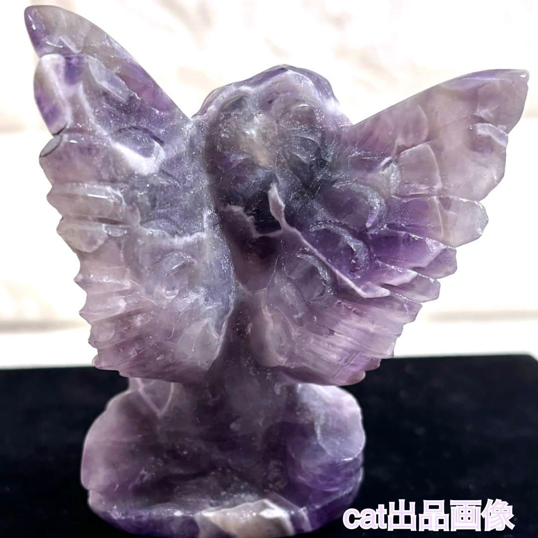 天然石 アメジスト セレナイト 天使 エンジェル 女神 パワーストーン 置物