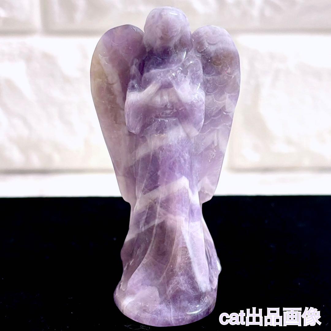 天然石 アメジスト セレナイト 天使 エンジェル 女神 パワーストーン 置物