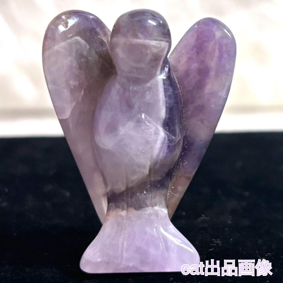 天然石 アメジスト セレナイト 天使 エンジェル 女神 パワーストーン 置物
