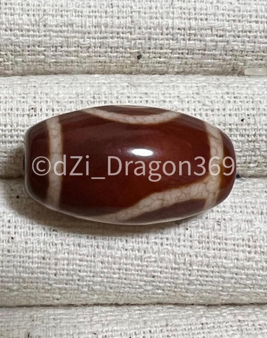 dZi beads ジービーズ 上肯 玉髄 龍紋 山水天珠（二眼山水天珠）