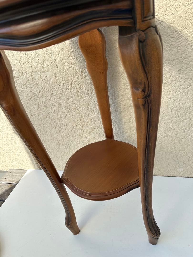 ゆうパック発送 大理石 サイドテーブル コンソールテーブル 花台 猫足　n1f