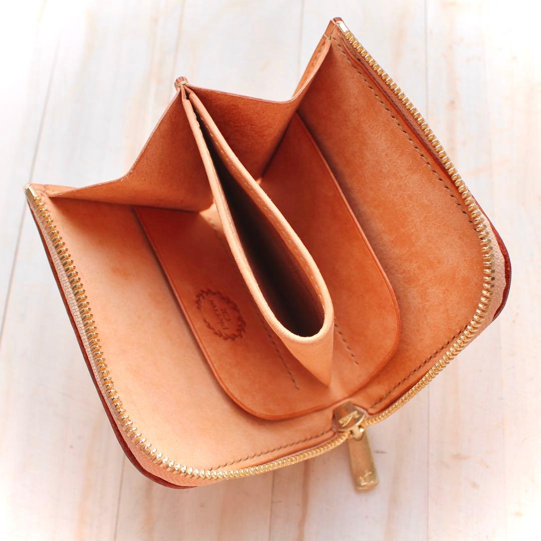 L字ファスナーウォレット 【カービング /ナチュラル】