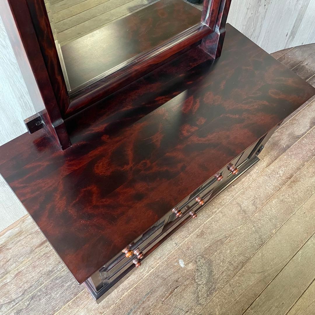 九州民芸家具 ミラードレッサー 化粧台 天然木 桜 アンティーク家具 和家具