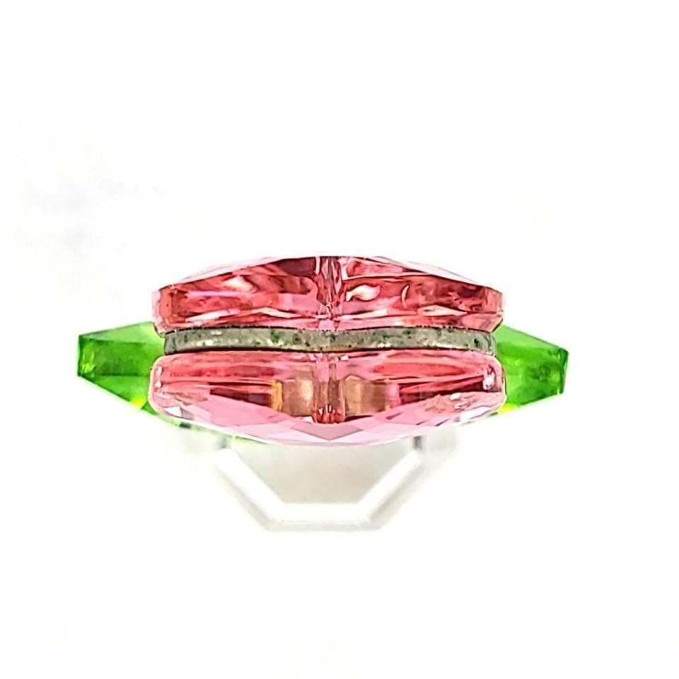 ●美品〇スワロフスキー　フラワーハート　ピンク 7