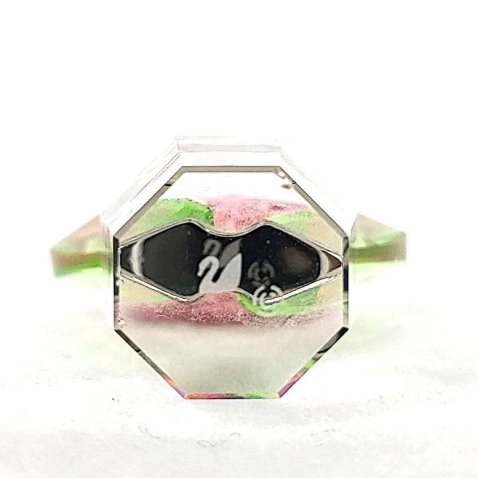 ●美品〇スワロフスキー　フラワーハート　ピンク 7