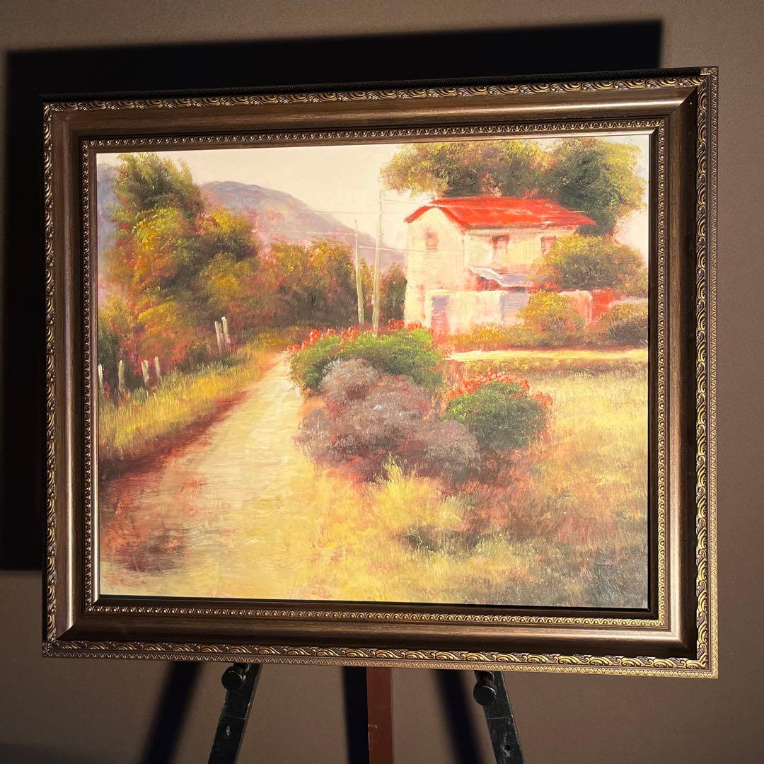 手書き油絵 初秋 額付き  絵画 インテリア