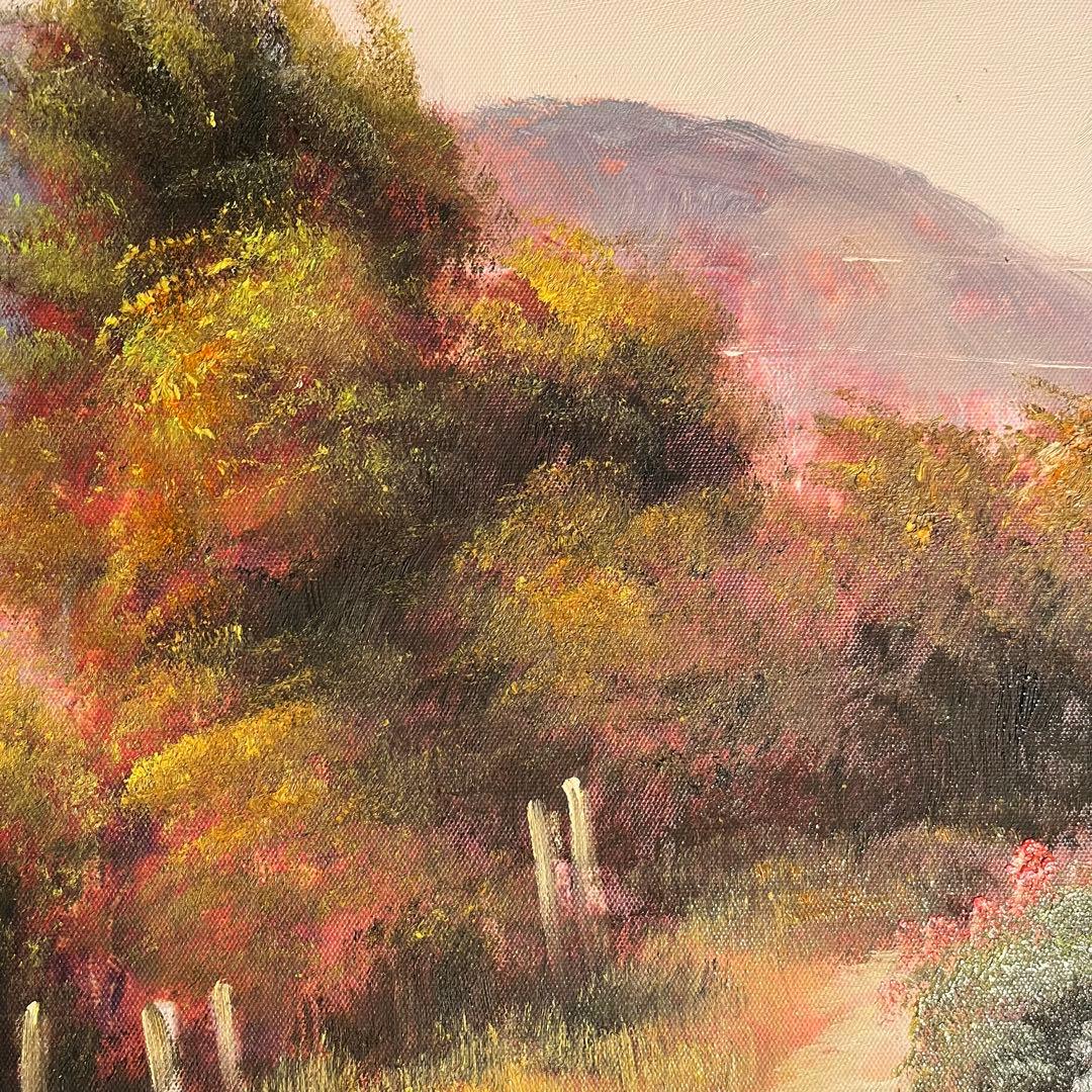 手書き油絵 初秋 額付き  絵画 インテリア