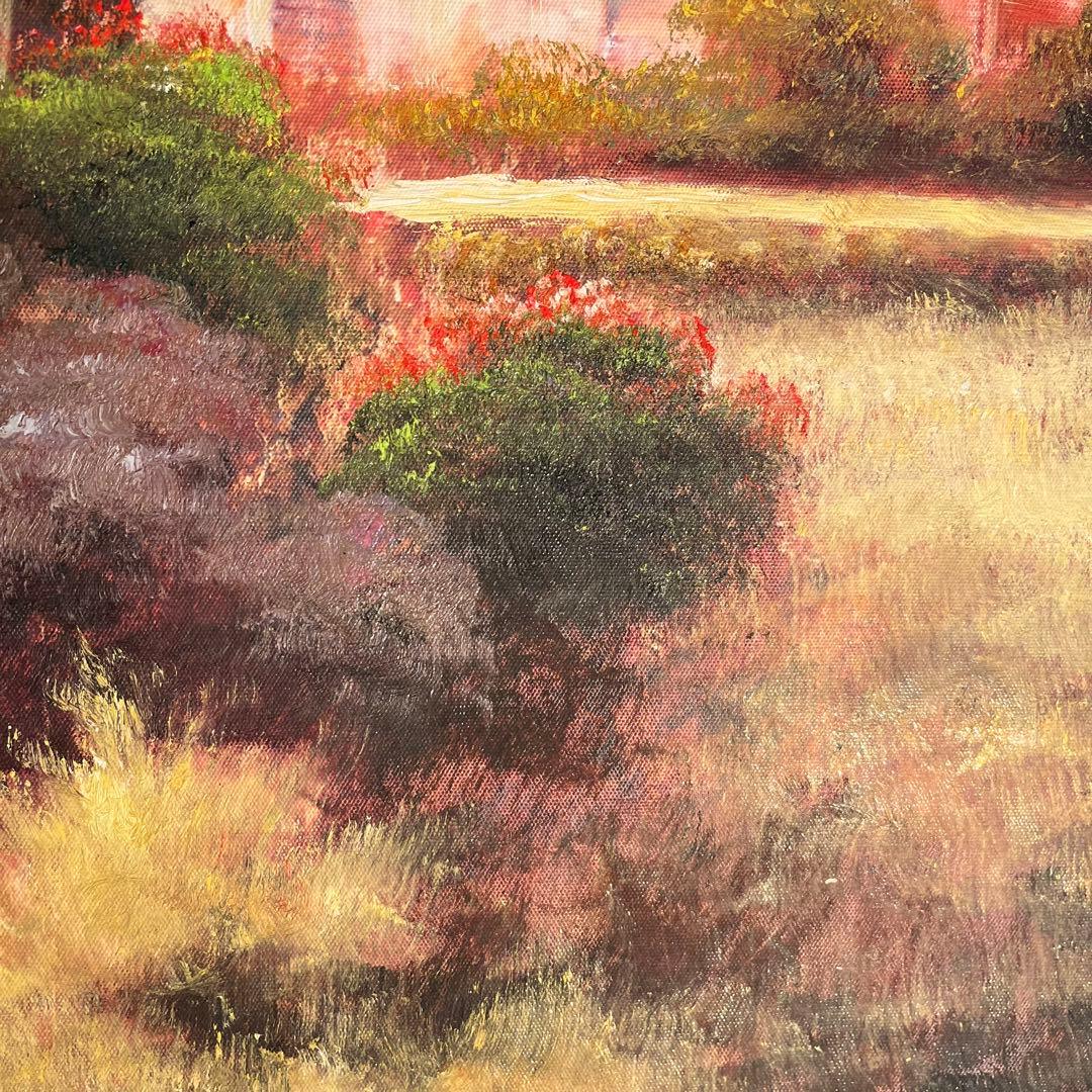 手書き油絵 初秋 額付き  絵画 インテリア