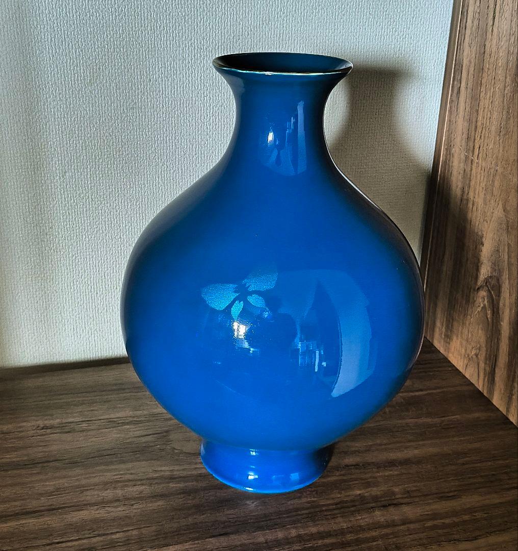 美品 青銅製 深青色花瓶 後藤銅器店 - メルカリ