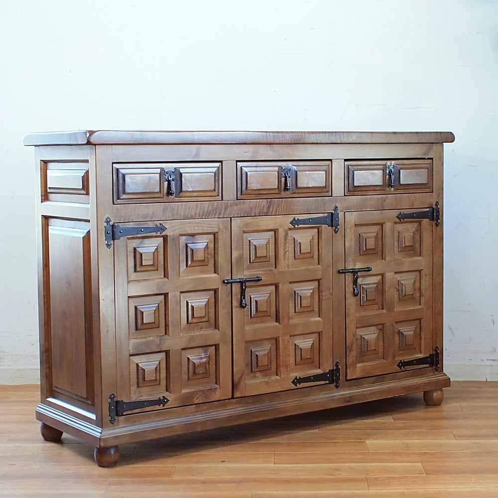 カスティリアン様式 パイン材 サイドボード スペイン家具 アンティーク