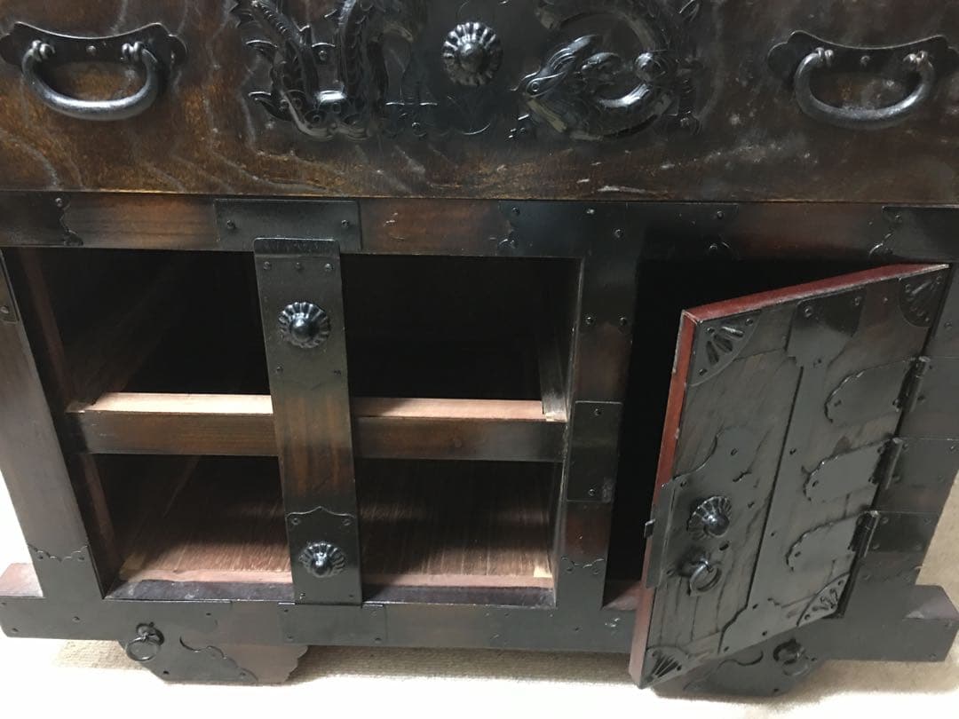 アンティーク　民藝コロ付きミニ和ダンス