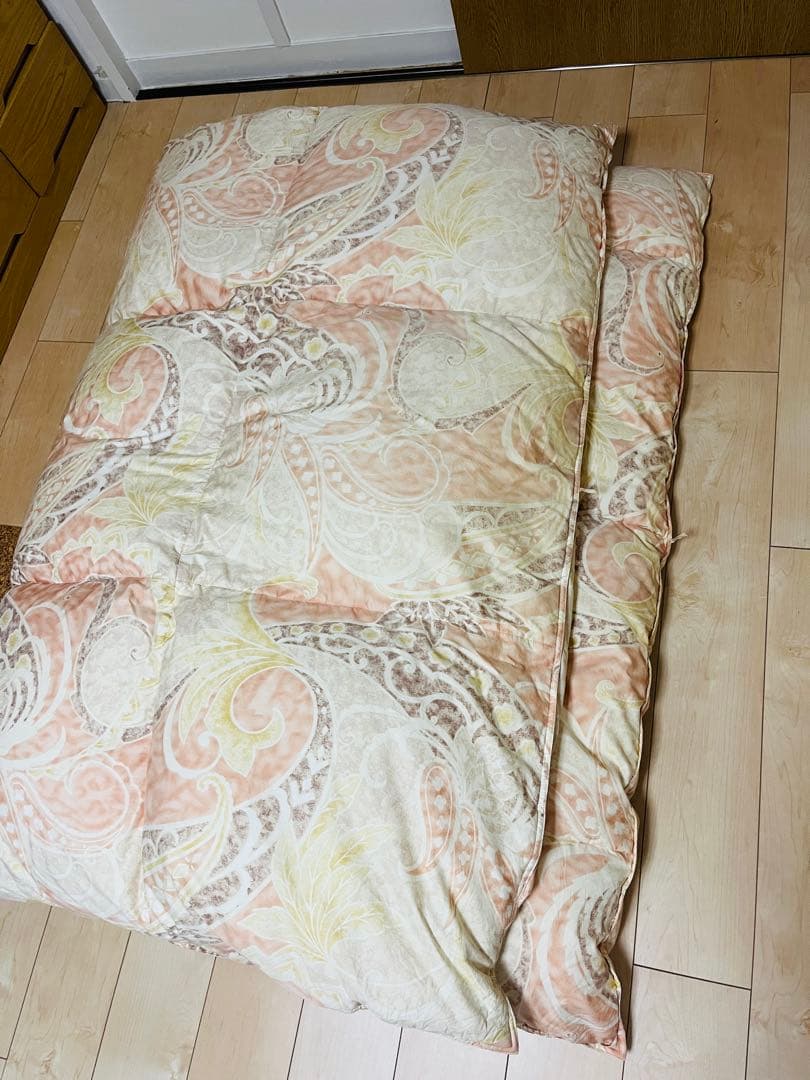 vic0717 京都西川　ローズ羽毛布団 シングルサイズ ピンク系