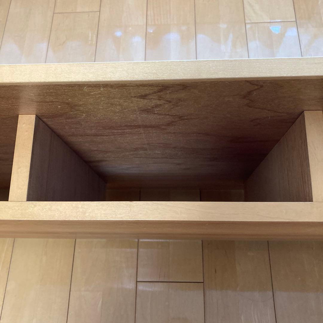 ナチュラルウッド 引き出し付きローテーブル【引き取り可能】