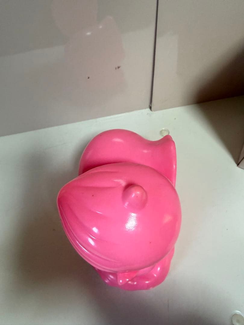 昭和レトロ 風小僧 日本製 販促ノベルティ マスコット 当時物 ピンク 箱付